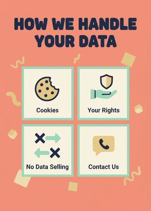 How this Neosurf casinos review site handles your data — cookies, your rights, no data selling and contact us.